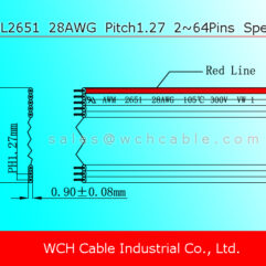 UL2651 28AWG PH1.27 2~64PINS